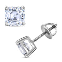 Asscher Cut Luxuriant Lab Grown Diamond G-H VS 2.00 ctw Stud Earrings in 950 Platinum