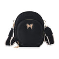 Black Faux Leather Crossbody Bag (6.6"x7.8"x2.5") with Adjustable Shoulder Strap - Sticky add to cart bar