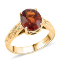 Luxoro 10K Yellow Gold AAA Sri Lankan Honey Garnet Solitaire Ring (Size 10.0) (4.24 g) 3.30 ctw - Sticky add to cart bar