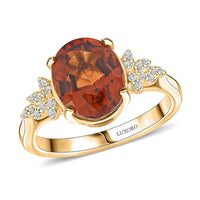 Luxoro 10K Yellow Gold AAA Hessonite Garnet, Diamond (G-H, I2) Ring (Size 10.0) 3.45 ctw