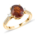 Luxoro 10K Yellow Gold AAA Sri Lankan Honey Garnet, Diamond (G-H, I2) (0.30 cts) Ring (Size 10.0) 3.60 ctw - Sticky add to cart bar