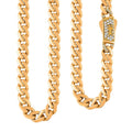 6mm Miami Cuban Necklace in 10K Yellow Gold with Simulated Diamond Lock 16.20 Grams 22 Inches - Sticky add to cart bar