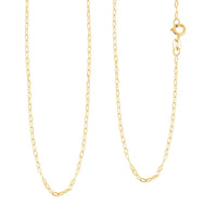 Italian Mini Paper Clip Chain Necklace in 10K Yellow Gold 0.83 Grams 20 Inches