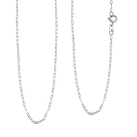 Italian Mini Paper Clip Chain Necklace in 10K White Gold 0.80 Grams 20 Inches