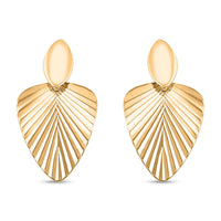 Italian Shield Designer Earrings in 10K Yellow Gold 1.70 Grams