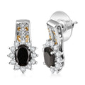 D'Joy Elite Shungite and White Zircon 2.90 ctw Regal Eclipse Earrings in 18K Vermeil YG and Rhodium Over Sterling Silver - Sticky add to cart bar