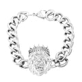 Austrian Crystal Lion Bracelet in Stainless Steel (8.50 In) - Sticky add to cart bar