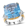 Concave Cut African Amethyst, White Topaz Majesty Ring in Vermeil YG and Rhodium Over Sterling Silver (Size 10.0) 21.60 ctw - Sticky add to cart bar