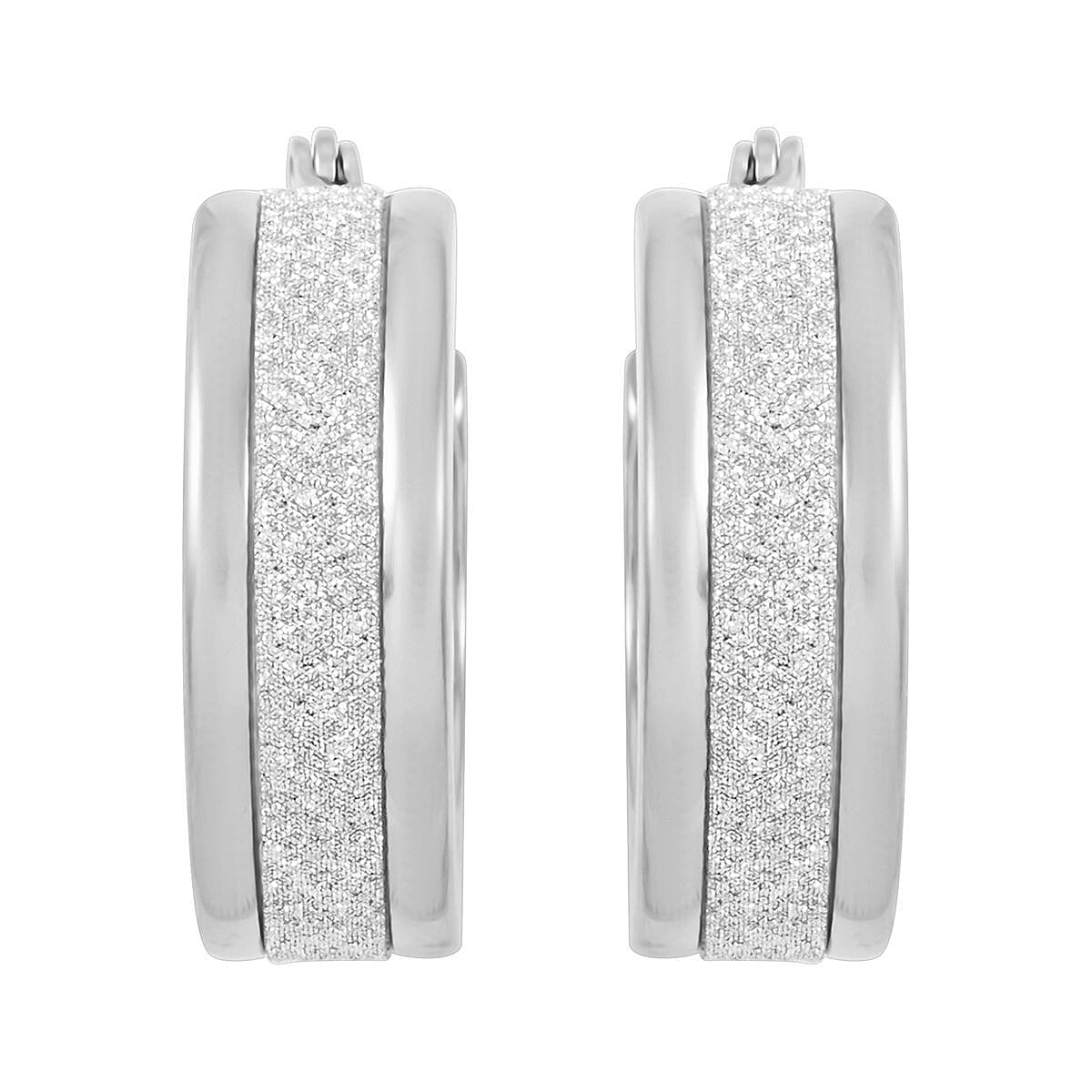 Sparkling Hoop Earrings in Stainless Steel