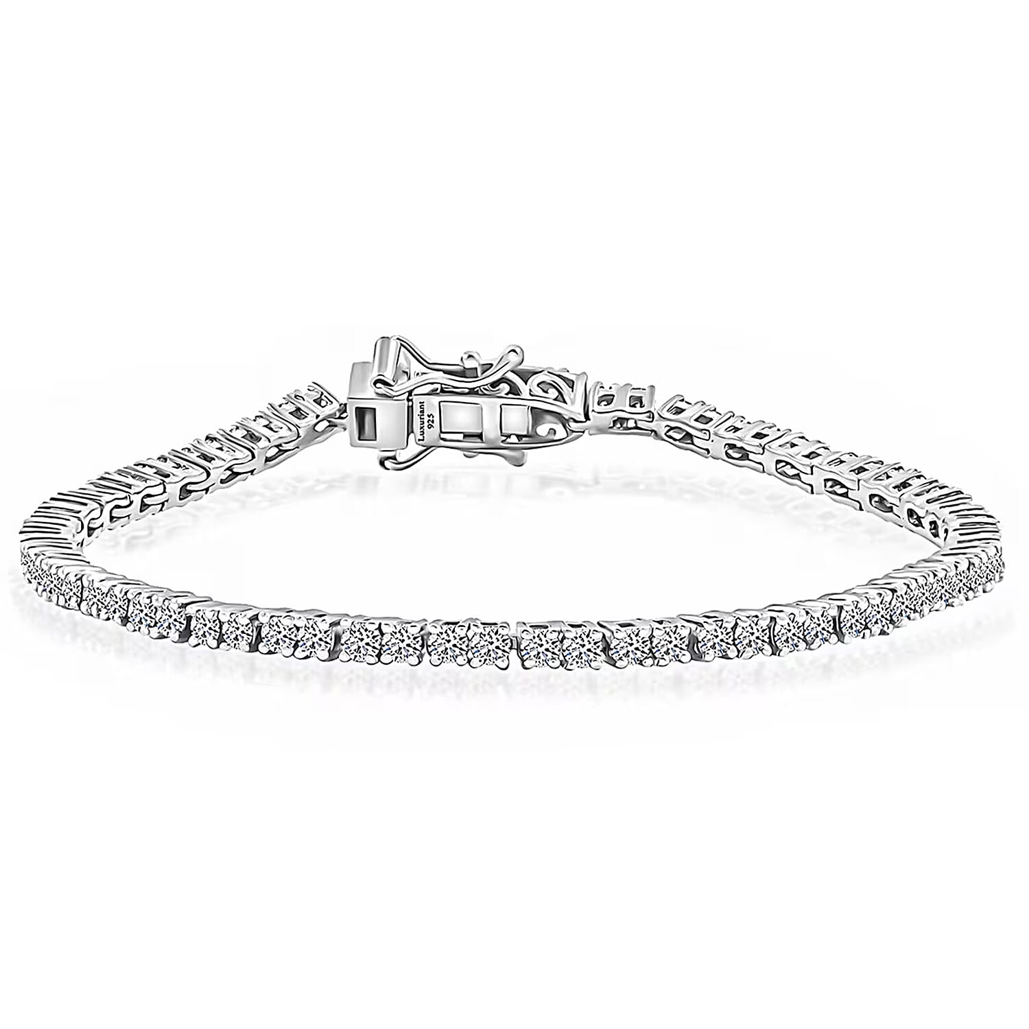 Luxuriant Lab Grown Diamond (G-H, SI) Tennis Bracelet in Rhodium Over Sterling Silver (7.25 In) 1.50 ctw