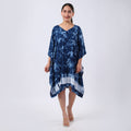 Blue Tie Dye Short Kaftan - One Size Fits Most - Sticky add to cart bar