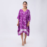 Blue Tie Dye Short Kaftan - One Size Fits Most