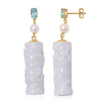 Natural Jade Carved and Multi Gemstone 91.00 ctw Earrings in 18K Vermeil Yellow Gold Over Sterling Silver - Sticky add to cart bar