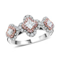 Doorbuster Modani Camellia Cut G VVS Natural White and Pink Diamond 0.82 ctw Ring in 950 Platinum 6 Grams - Sticky add to cart bar
