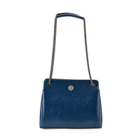 Closeout Deal White Genuine Leather Crossbody Bag (10.24"x4.33"x7.87") with Chain Shoulder Strap