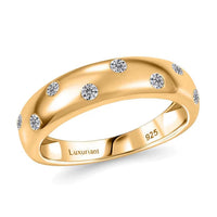 Luxuriant Lab Grown Diamond (SI) Band Ring in 18K Vermeil YG Over Sterling Silver (Size 10.0) 0.20 ctw
