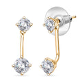 Simulated Diamond Jacket Earrings in 18K Vermeil YG Over Sterling Silver 4.75 ctw - Sticky add to cart bar