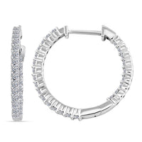 Luxuriant Lab Grown Diamond G SI 0.50 ctw Huggie Hoop Earrings in Sterling Silver
