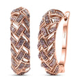 D'Joy Uncut Natural Pink Diamond 0.50 ctw Latch Back Earrings in 18K Vermeil Rose Gold Over Sterling Silver - Sticky add to cart bar
