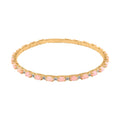 Modani Pink Opal and White Topaz 5.50 ctw Bangle Bracelet (6.75 In) in Vermeil Yellow Gold Over Sterling Silver with 1.5g Titanium Spring - Sticky add to cart bar