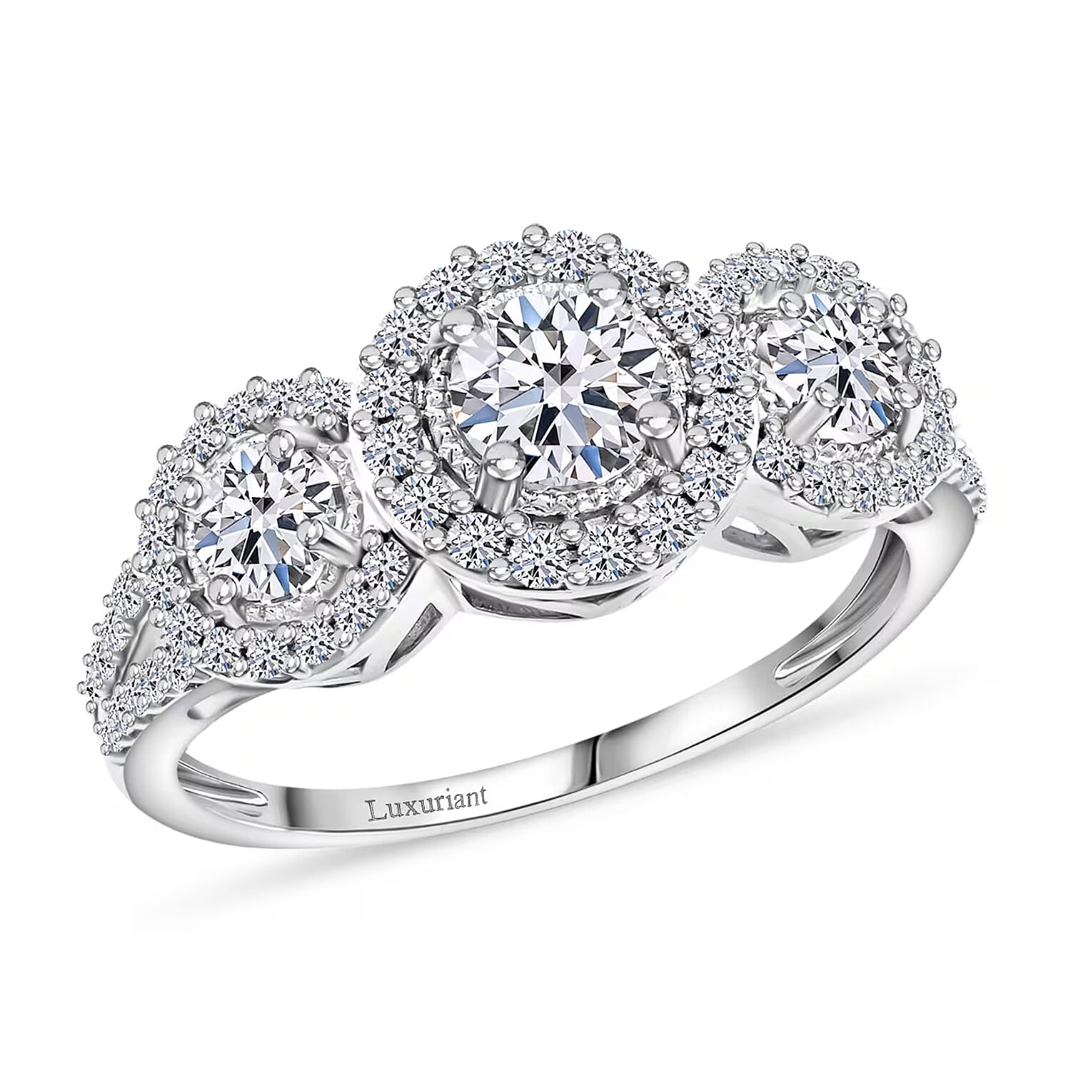 Doorbuster Luxuriant Lab Grown Diamond (G, SI) Ring in Sterling Silver (Size 10.0) 1.50 ctw