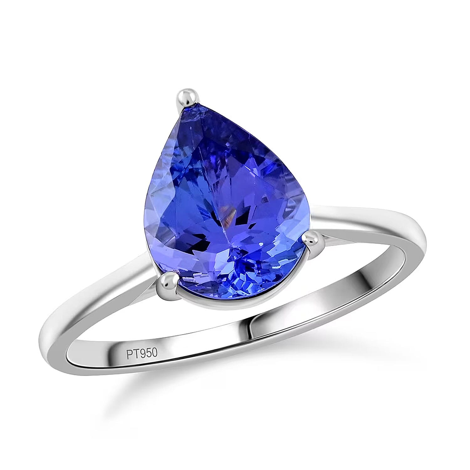 950 Platinum AAAA Tanzanite Solitaire Ring (Size 10.0)  2.00 ctw