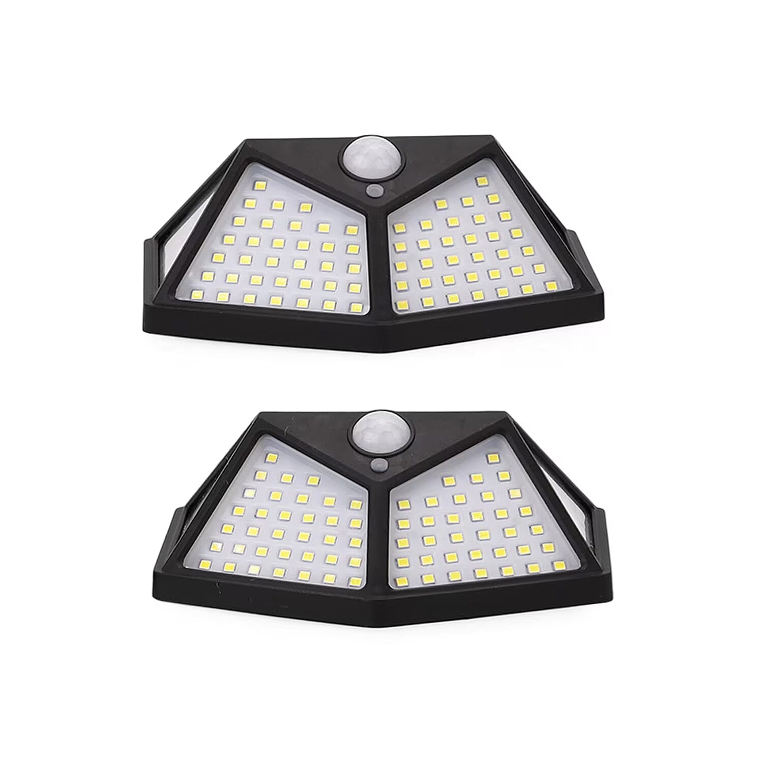 Set of 2 Solar Powered Motion Sensing Four-sided Illumination Outdoor Lights