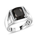 EverTrue Elite Shungite and White Zircon 2.50 ctw Men's Ring in Platinum Bond - Sticky add to cart bar