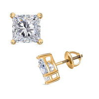 Princess Cut Luxuriant Lab Grown Diamond G VS2 3.00 ctw Earrings in 14K Yellow Gold