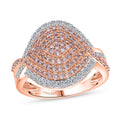 Natural Pink Diamond (I3), White Diamond Ring in Vermeil RG Over Sterling Silver (Size 8.0) 1.00 ctw - Sticky add to cart bar