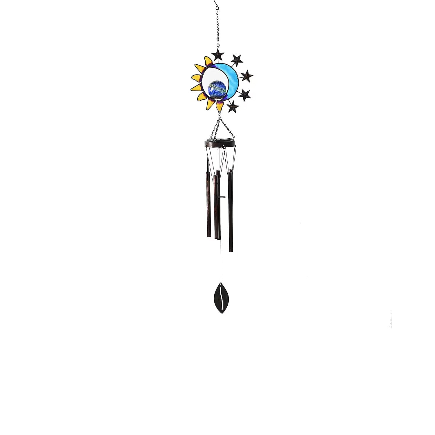 Sun, Moon and Star LED Solar Light Epoxy Wind Chime