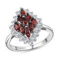Premium Anthill Garnet, White Zircon Crimson Majesty Ring in Rhodium Over Sterling Silver (Size 10.0) 1.90 ctw - Sticky add to cart bar