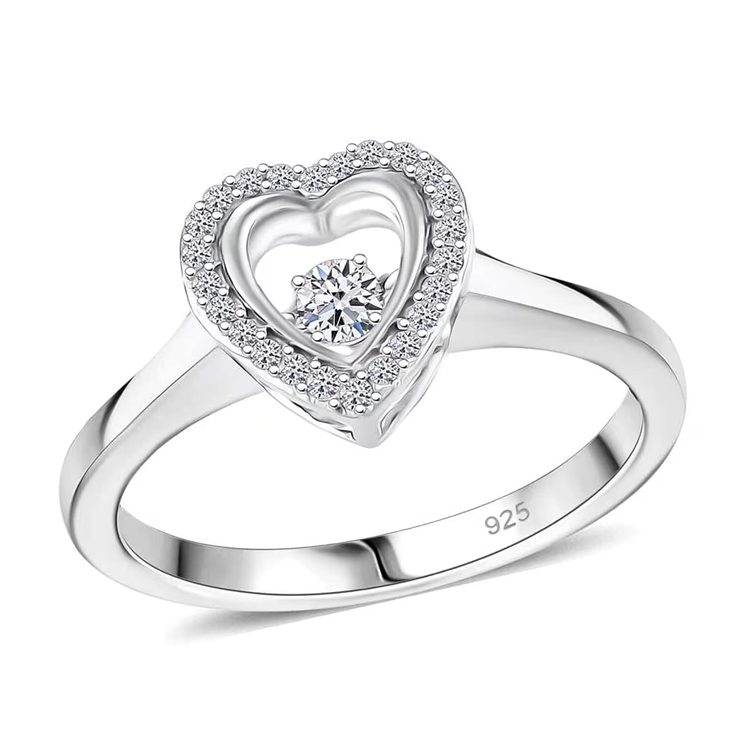 Luxuriant Lab Grown Diamond (SI) Ring in Rhodium Over Sterling Silver (Size 7.0) 0.20 ctw