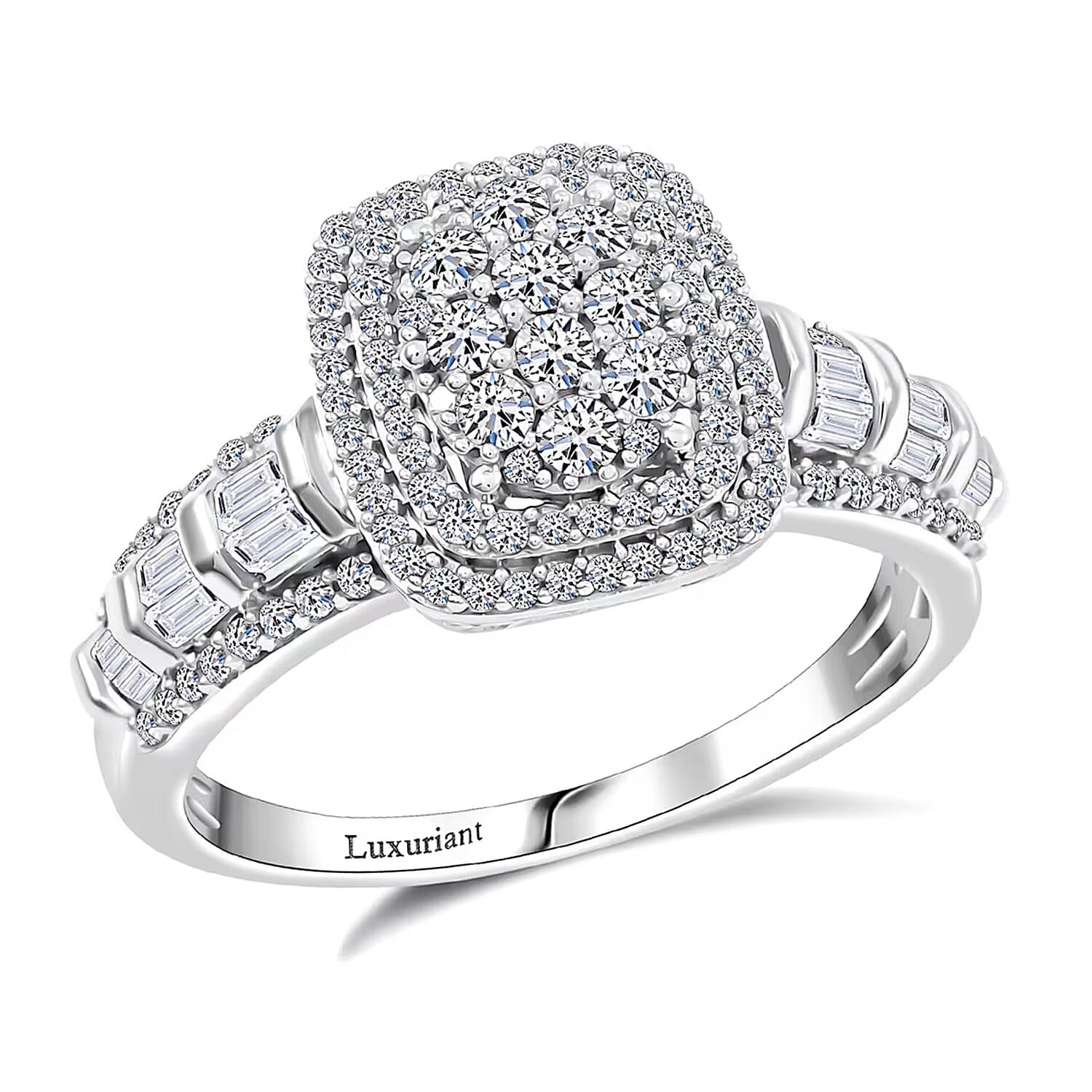 Luxuriant Lab Grown Diamond G SI 1.00 ctw Ring in Sterling Silver (Size 10.0)