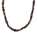 Tigers Eye 150.00 ctw Beaded Necklace in Stainless Steel 20 Inches - Sticky add to cart bar