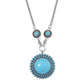 Blue Howlite 91.00 ctw Necklace in Silvertone 20-22 Inches - Sticky add to cart bar