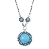 Blue Howlite 91.00 ctw Necklace in Silvertone 20-22 Inches