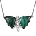 Karis African Malachite 31.40 ctw Dragonfly Necklace in Platinum Bond 18 Inches - Sticky add to cart bar