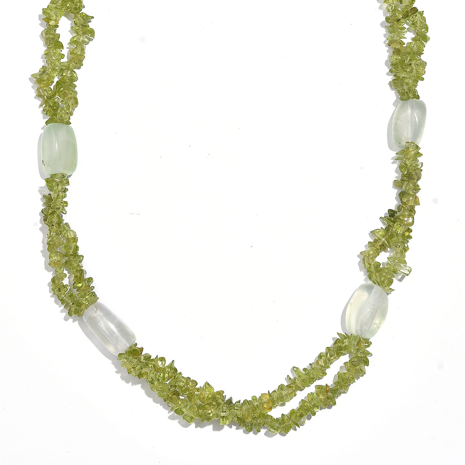 Peridot and Pranite Beaded 280 ctw Necklace 28 Inches