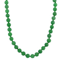 Multi Color Jade Beaded Necklace (20 Inches) in Rhodium Over Sterling Silver 570.00 ctw