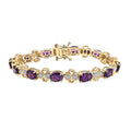 GP Amore Collection African Amethyst and White Zircon 8.90 ctw Bracelet in 18K Vermeil Yellow Gold Over Sterling Silver (6.50 In) - Sticky add to cart bar