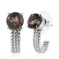 Brazilian Citrine J Hoop Earring in Stainless Steel 3.80 ctw - Sticky add to cart bar