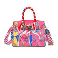 Rose Red Faux Leather Crossboby Bag with Pony Charm with Adjustable Shoulder Strap - Sticky add to cart bar