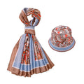 Set of 2 Intricate Paisley Pattern Scarf (70.9"x11") and Bucket Hat (22.8") - Sticky add to cart bar