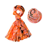 Set of 2 Intricate Paisley Pattern Scarf (70.9"x11") and Bucket Hat (22.8")