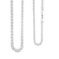 La Bella Italian Byzantine Chain Necklace in Sterling Silver 22-24 Inches 30.70 Grams