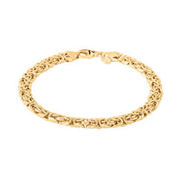 Italian La Bella Byzantine Chain Bracelet in 14K Yellow Gold Over Sterling Silver (8.00 In) 11.60 Grams