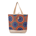 Multi Color Round Ethnic Pattern 100% Polyester Tote Bag (12.79"x5.51"x15.55") - Sticky add to cart bar