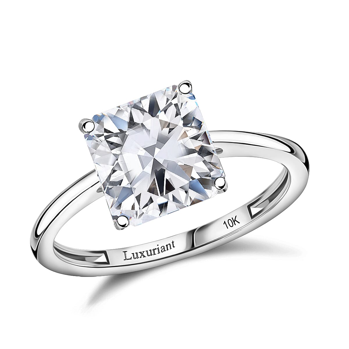 IGI Certified 950 Platinum Asscher Cut Luxuriant Lab Grown Diamond (G, VS2) Ring (Size 8.0) 5.00 ctw
