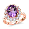 Rose De France Amethyst, Multi Gemstone Ring in 18K Vermeil RG Over Sterling Silver - Sticky add to cart bar